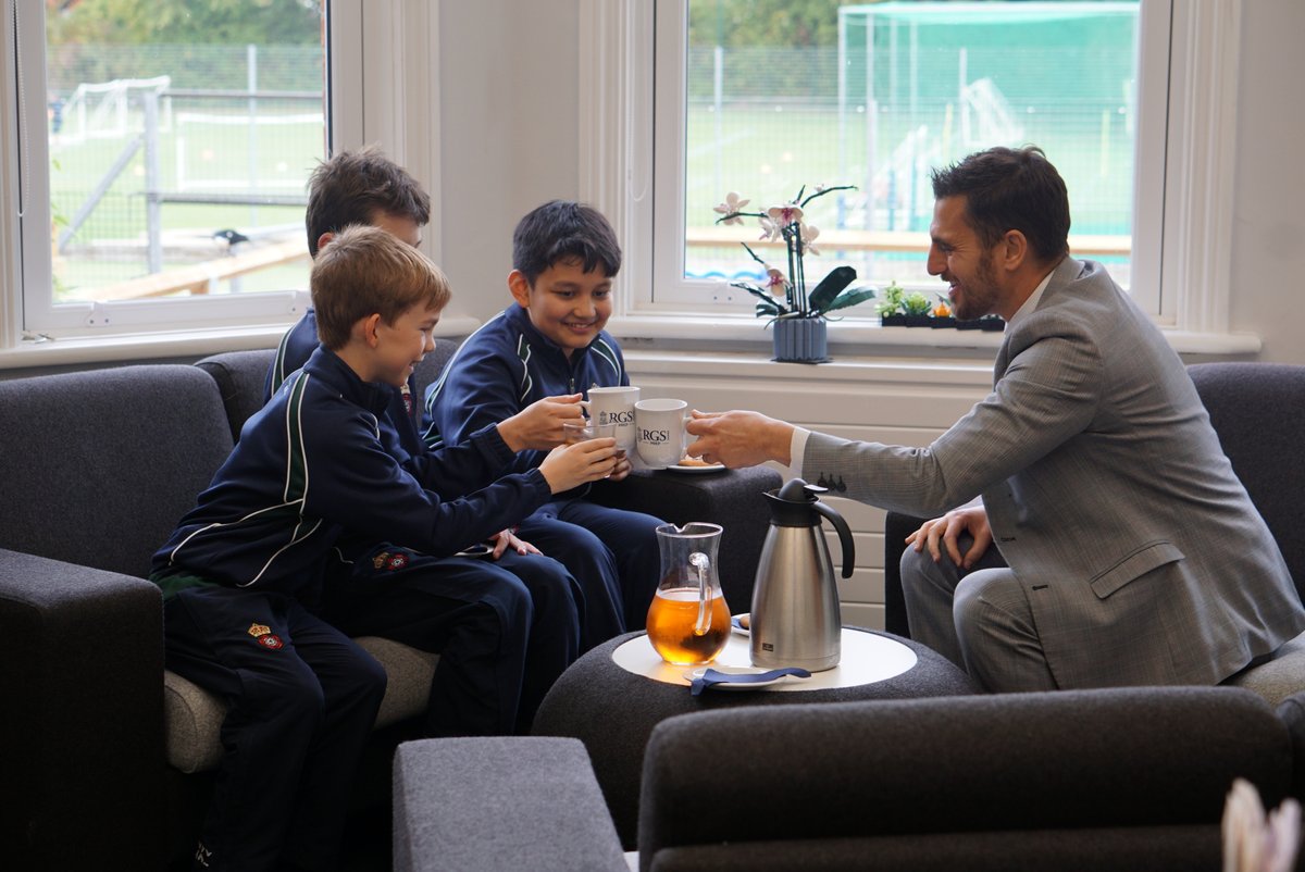 RGSprep's tweet image. Our Head Boys kicked off the first in a series of ‘Hot Chocolate with the Head’ sessions, a relaxed opportunity to chat with Mr Freeman-Day. 

#RGSPrep #PrepSchoolSurrey #IndependentEducation #Wellbeing