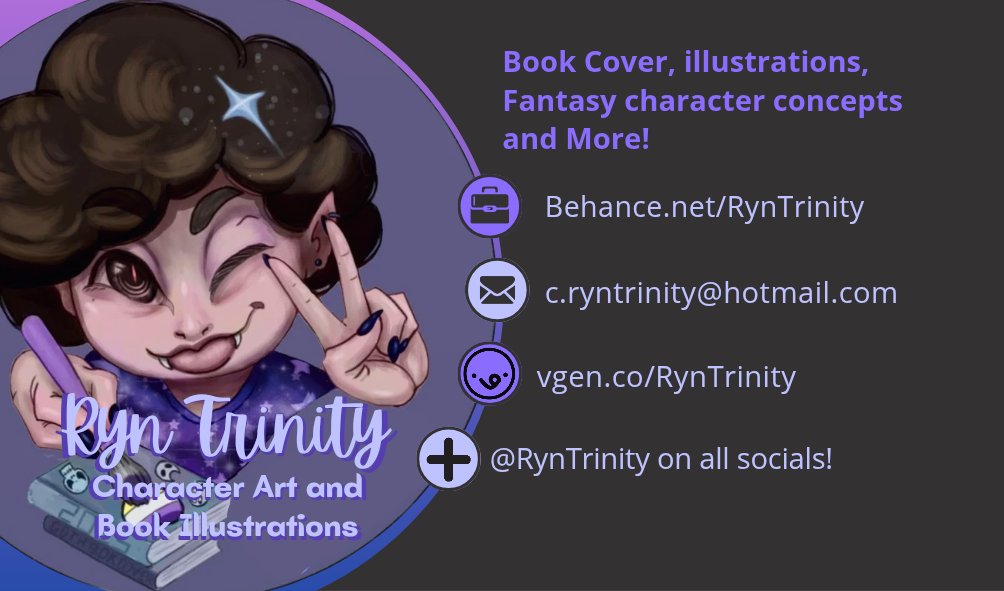 RynTrinity's tweet photo. @kimmeekarma Hi! Omg yes I love CotL!
I'm Rayann a Gothic/Romantic Fantasy character focused artist, specializing in Semirealism and creepy-cute Cartoon styles.
I do rendered illustrations and TTRPG projects💜 I'm available for comms right now! What is your budget? https://t.co/NNOsnC3mMl https://t.co/zNahB3LqO6