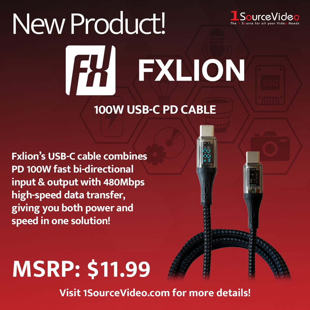 1sourcevideo's tweet image. The @Fxlionbattery 100W USB-C PD Cable delivers reliable, high-speed power and data—perfect for filmmakers and creators who need serious performance. #Fxlion #100WPD #USBCable #FilmTools #OnSetPower #ProGear