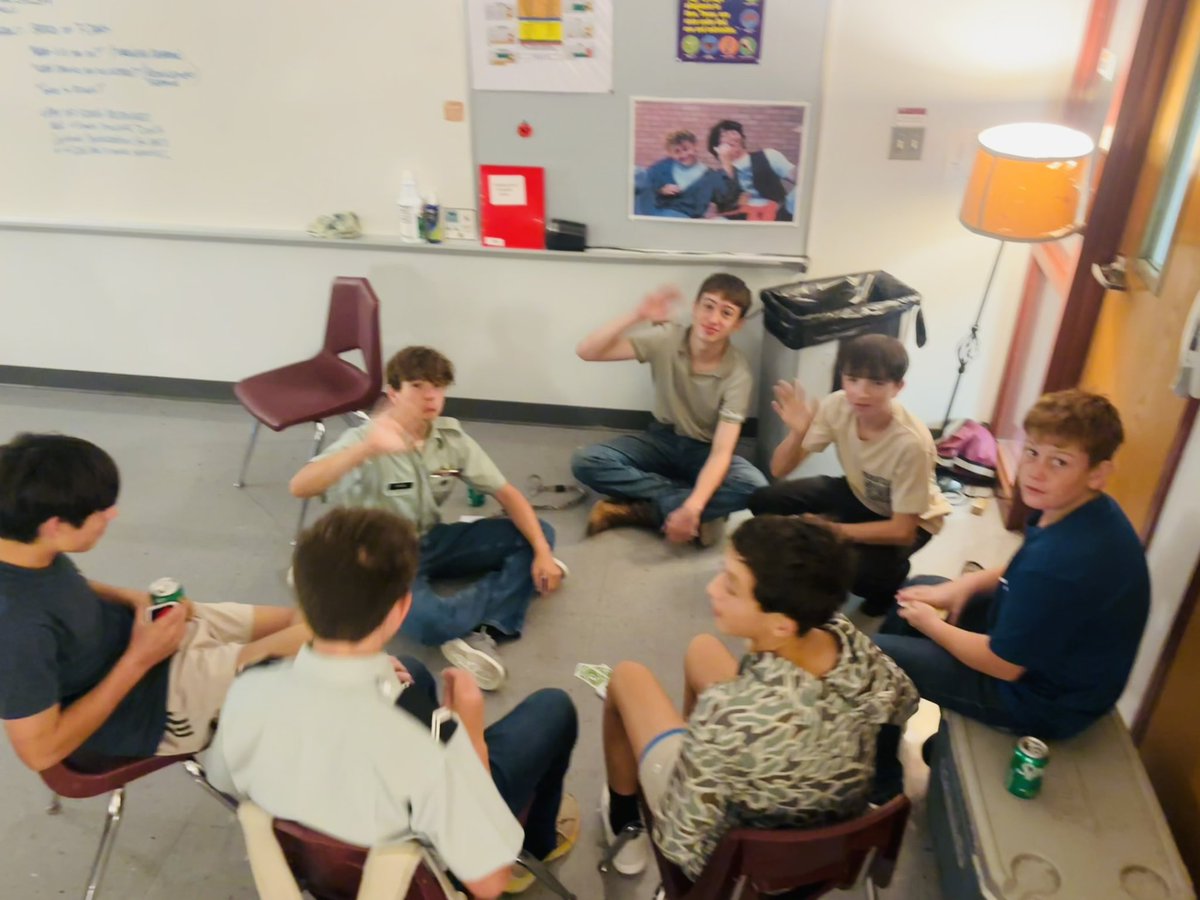 JH baseball players enjoying some team building!