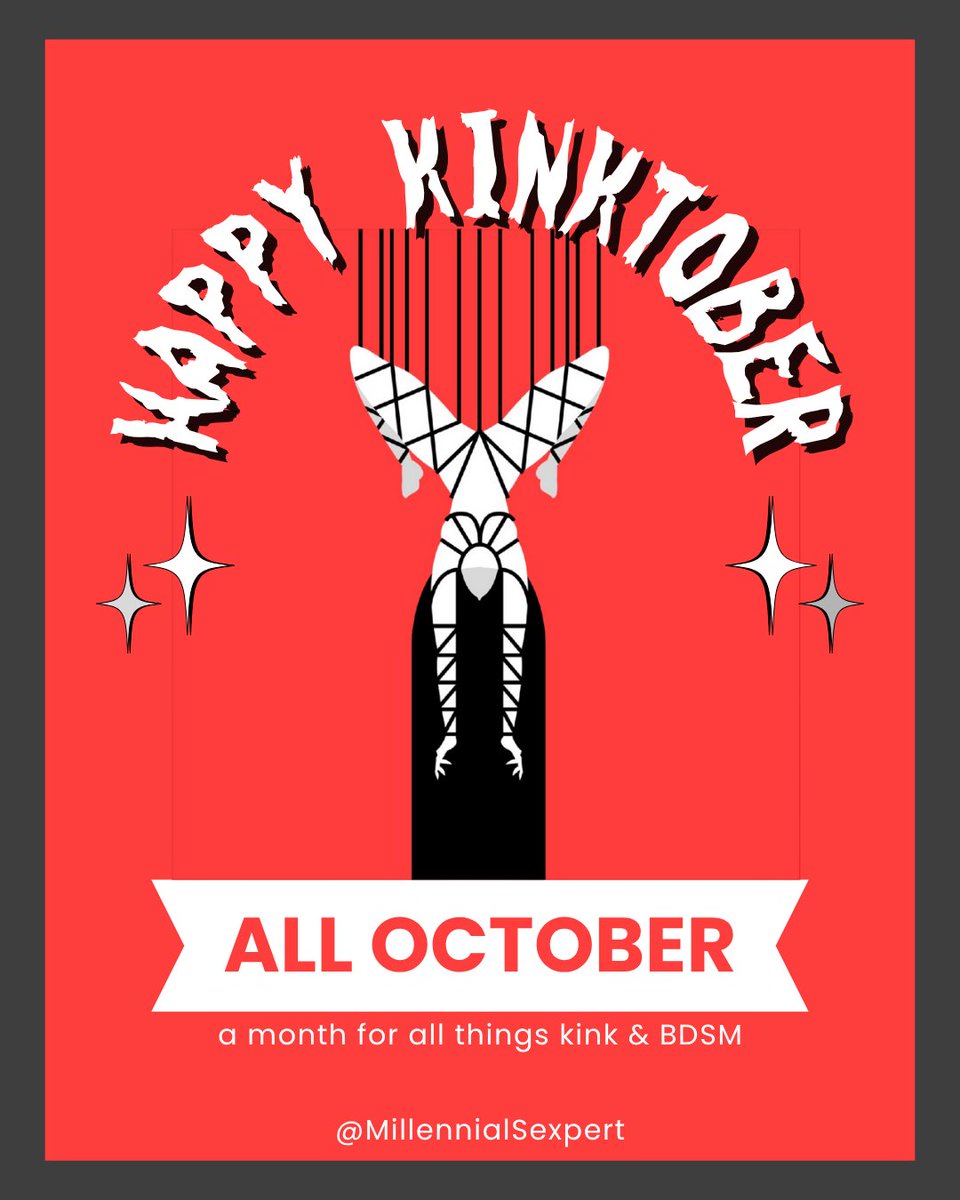 October is here!!! It’s one of my favorite times of the year because in addition to it being spooky season, this month is also about all things kink &amp; BDSM!

#MillennialSexpert #Kinktober #KinkBDSM #KinkCommunity #KinkEducation