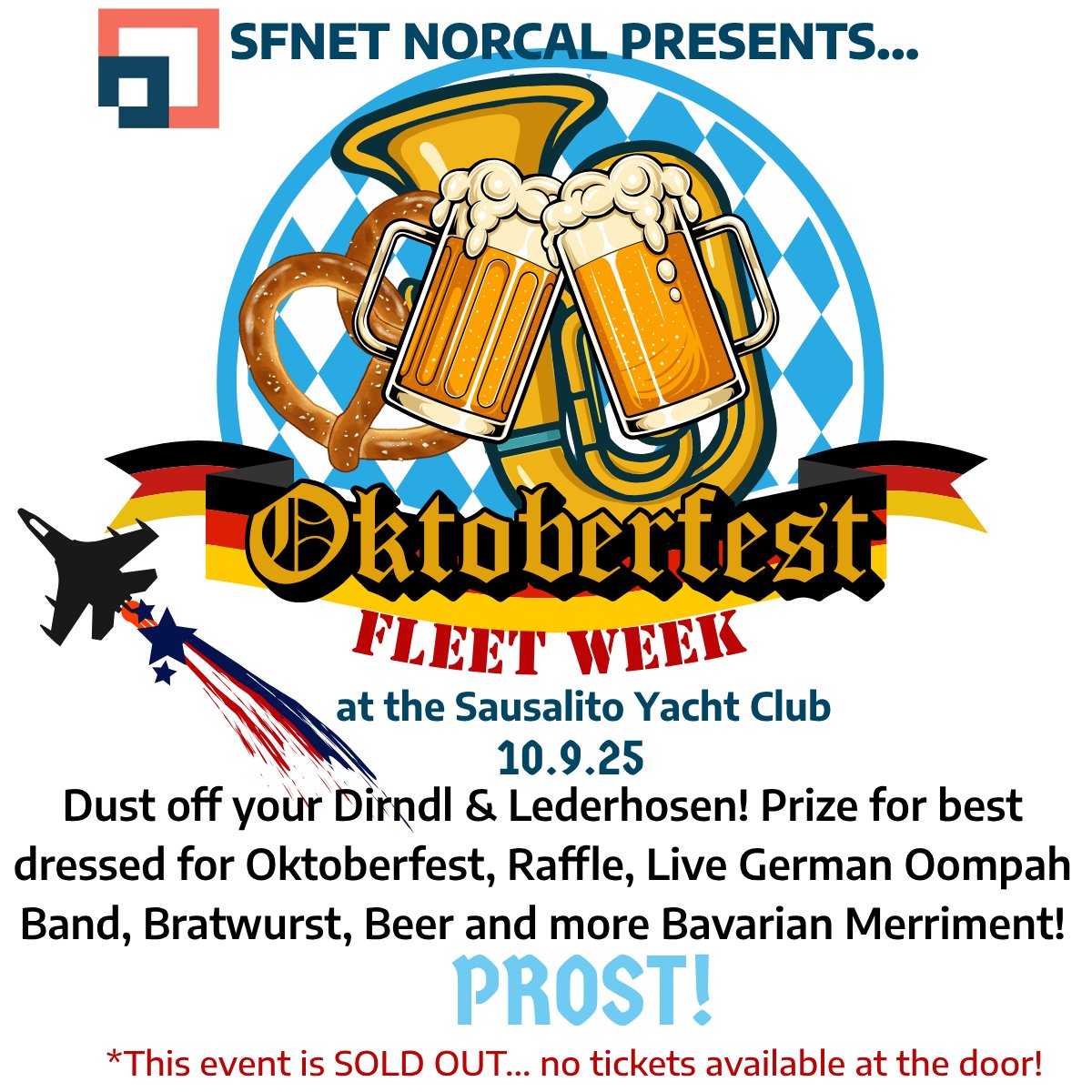 SFNet_NorCal's tweet photo. Party on! @SFNet_NorCal looks forward to a great day on the deck of @SausalitoYC  with food, friends, live music, lots of beer, bratwurst and Bavarian merriment... regardless of who flies overhead! https://t.co/bp6XsKCusC