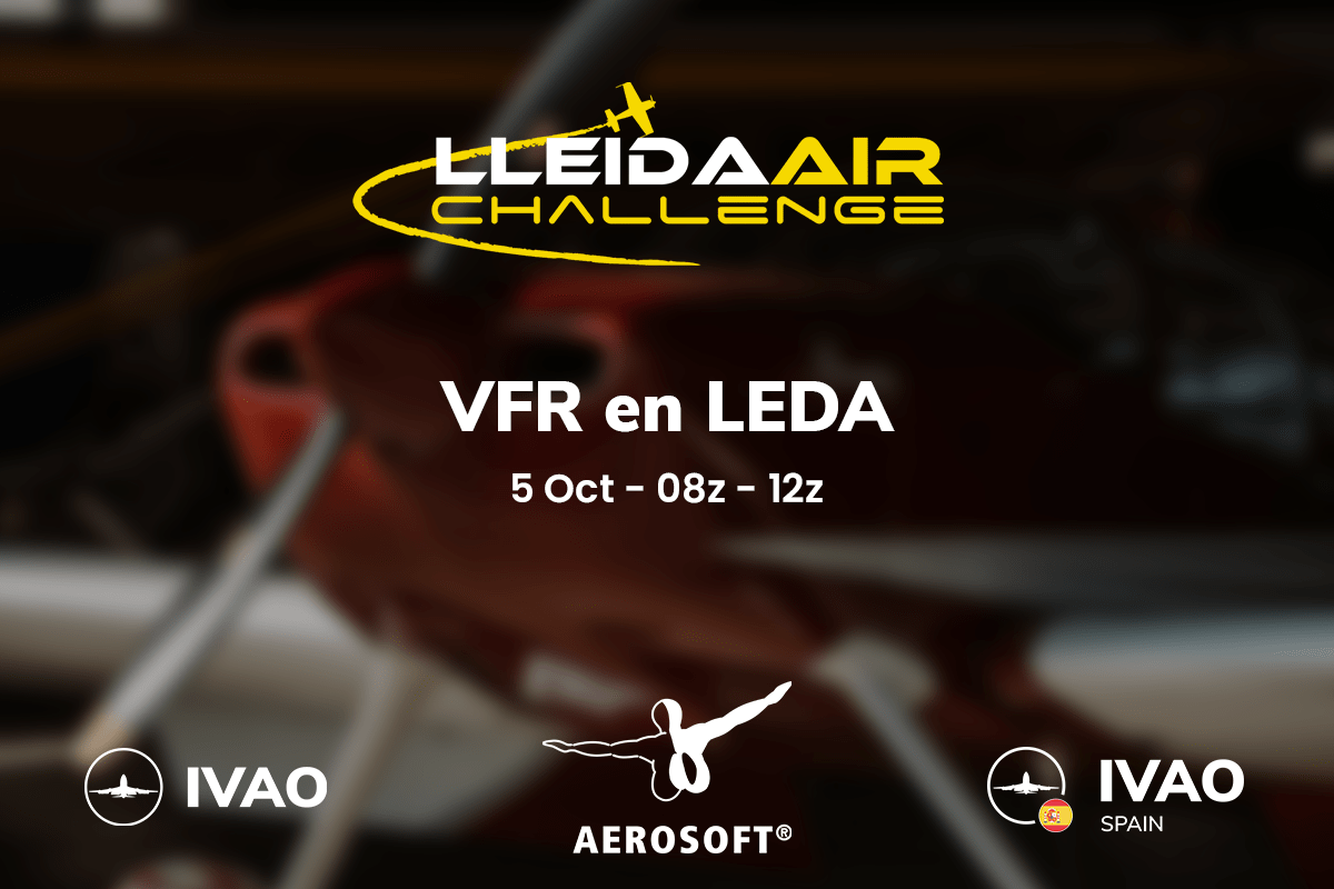 IVAOES's tweet image. ¡El Lleida Air Challenge 2025 ya esta aquí! Para celebrarlo, os traemos dos eventos virtuales de los mas divertidos donde también los estaremos retrasmitiendo desde nuestro stand presencial 🤙🏻