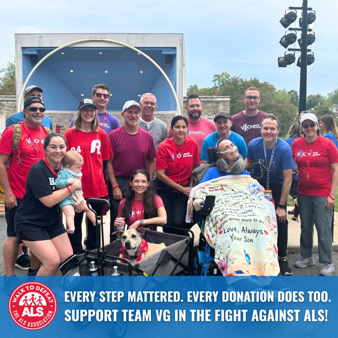 visionistinc's tweet image. We joined Team VG at the Western MD Walk to Defeat ALS in support of our friend &amp;amp; former Visionist, Greg Van Ginkel. 💜 The walk is over, but the fight isn’t - support Team VG here: lnkd.in/e37XhVFt

#walktodefeatALS #teamVG #endALS #communityimpact #visionistteam