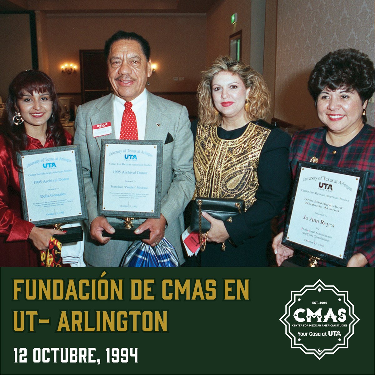 CMAS at UTA (@cmasatuta) on Twitter photo En este día de 1994, se fundó #CMAS aquí en UTA.
<a href="/UTArlington/">The University of Texas at Arlington</a> <a href="/utamodlangs/">UTA Department of Modern Languages</a> <a href="/HSIInitiatives/">UTA_HSI</a> <a href="/UTAProvost/">Dr. Tamara L. Brown</a>
#somosuta #somoshsi #UTArlington #cmastucasaatuta #tucasaatuta En este día de 1994, se fundó #CMAS aquí en UTA.
<a href="/UTArlington/">The University of Texas at Arlington</a> <a href="/utamodlangs/">UTA Department of Modern Languages</a> <a href="/HSIInitiatives/">UTA_HSI</a> <a href="/UTAProvost/">Dr. Tamara L. Brown</a>
#somosuta #somoshsi #UTArlington #cmastucasaatuta #tucasaatuta
