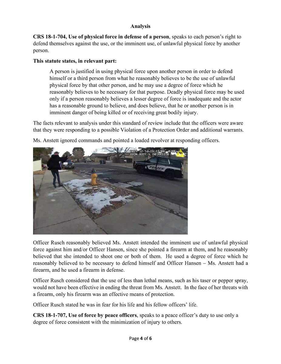 Colorado’s 4th Judicial District Attorney’s Office has completed its review of the officer-involved shooting that occurred on December 17, 2024, in Colorado Springs, Colorado. Read the full review here: da4colorado.gov/officer-involv…