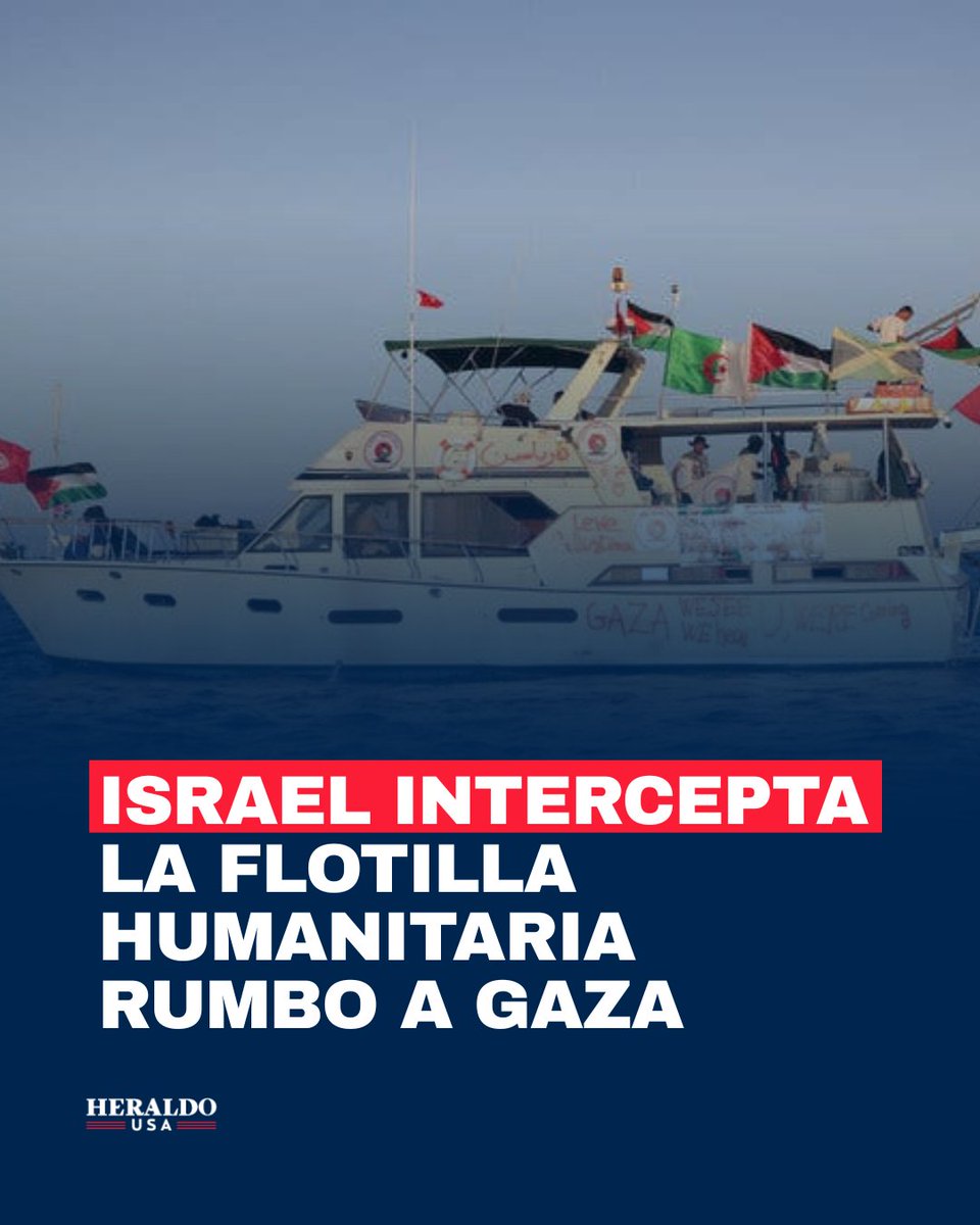 🚨 La marina israelí rodeó la Global Sumud Flotilla, con 47 barcos, más de 500 activistas y ayuda humanitaria. Tripulantes denunciaron cortes en comunicaciones; algunas naves podrían ser remolcadas o incluso hundidas.