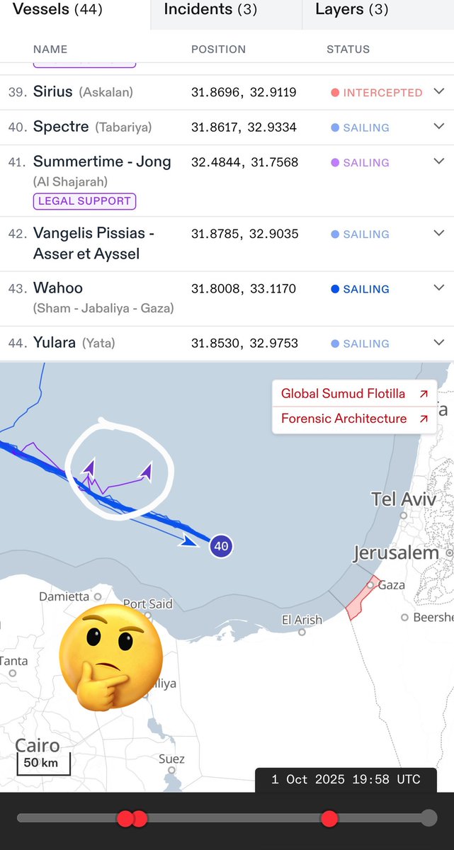 LandyBAZILE's tweet photo. Quelqu'un  peu m'expliquer le rôle  des 2 bateaux  en soutien à  la flottille, alors que certains  sont en cours d'interception ? 

Free Palestine
#FreePalestine #Flotilla #FlotillaGaza #FlotillaForGaza #Flotille #gaza https://t.co/uFjHu9CdBS
