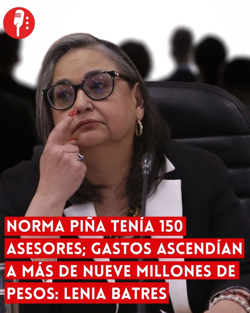 ReporterosMX_'s tweet image. ⭕ OJO | NORMA PIÑA TENÍA 150 ASESORES Y GASTOS ASCENDÍAN A MÁS DE NUEVE MILLONES DE PESOS: LENIA BATRES 

La ministra Lenia Batres (@LeniaBatres) desmiente el supuesto despilfarro de su equipo y revela que Norma Piña, anterior presidenta de la SCJN (@SCJN), tenía casi el doble…