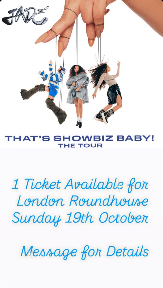 #ThatsShowbizBabyTour #ThatsShowbizBabyLondon

Will sell through Ticketmaster Resale.