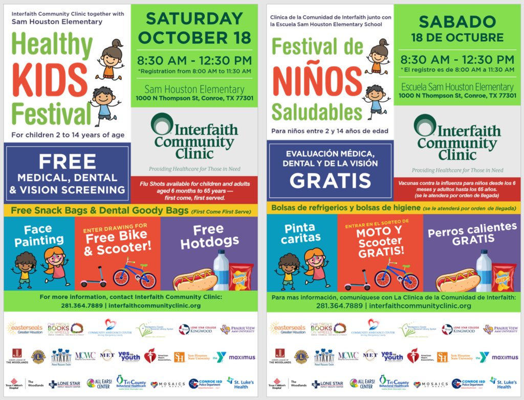 Travis_TWolves's tweet image. Healthy Kids Festival at Houston Elementary, Conroe ISD. Free to the community!