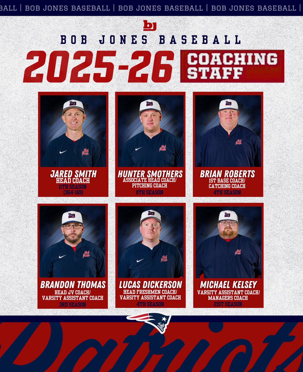 BJHSBaseball's tweet image. 2025-2026 Coaching Staff is set! The entire squad is back! Let’s go!
#playerdevelopment
#RecruitBobJones