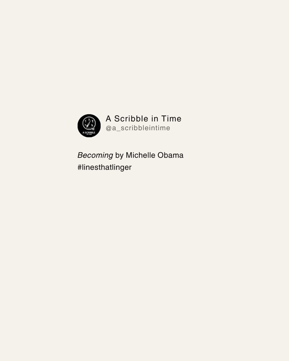 AScribbleinTime's tweet photo. In #Becoming, Obama reminds us that life isn’t about reaching one final version of ourselves. Instead, it’s about embracing growth and reinvention.
What chapter of your “becoming” are you living right now? Share with us below. #linesthatlinger
#Memoir #Whatiswrittenneverdies https://t.co/Tr5fe3vUzU