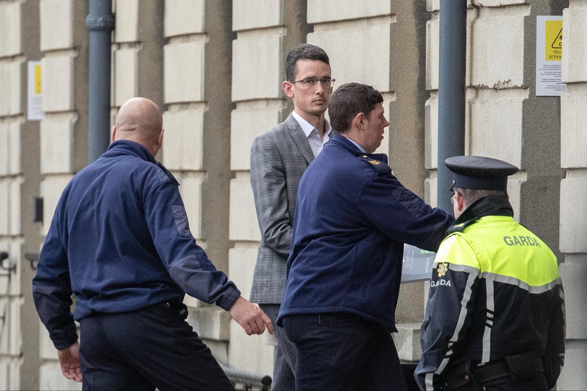 realJosiahBurke's tweet photo. The teacher in this picture from Ireland is not a criminal.

He is being led into court in handcuffs after refusing to use “they/them” pronouns for a child.

Meanwhile church leaders betrayed him by their total silence.

Eternal shame on all of them. https://t.co/pHUgYE4wz0