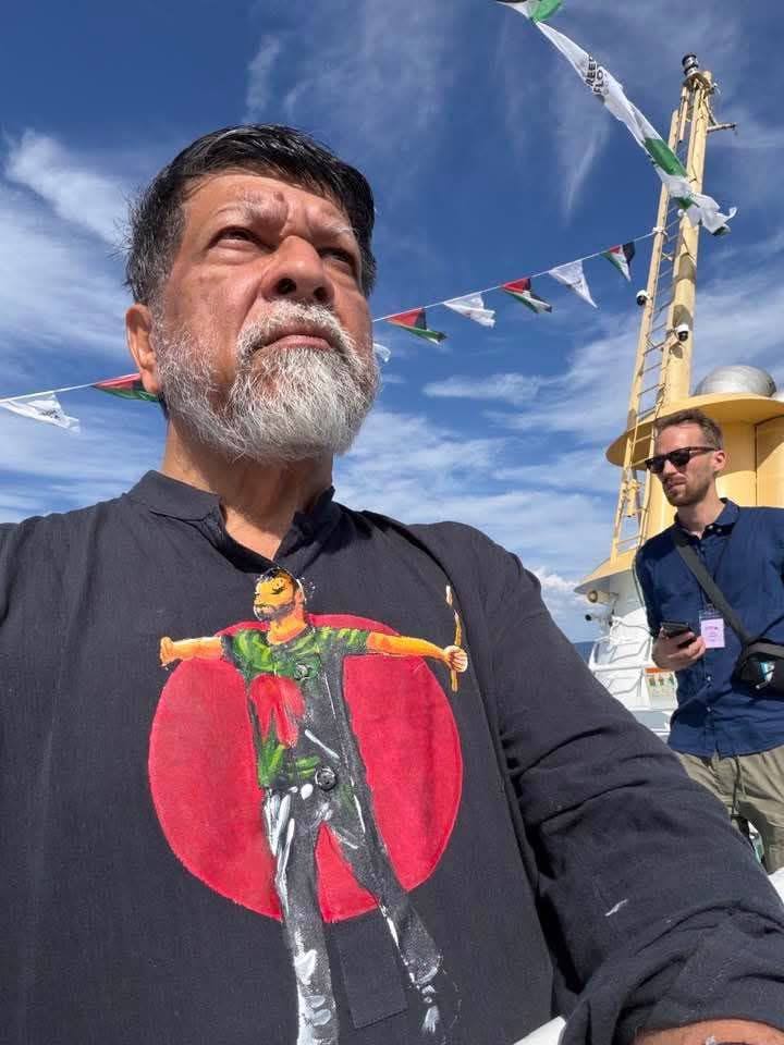 bidrohi24's tweet photo. We demand safety for Bangladeshi photographer and activist Shahidul Alam and for everyone on the Sumud Flotilla. @ChiefAdviserGoB , Professor Muhammad Yunus, must create international pressure. 1/3 https://t.co/19WOsv4gus