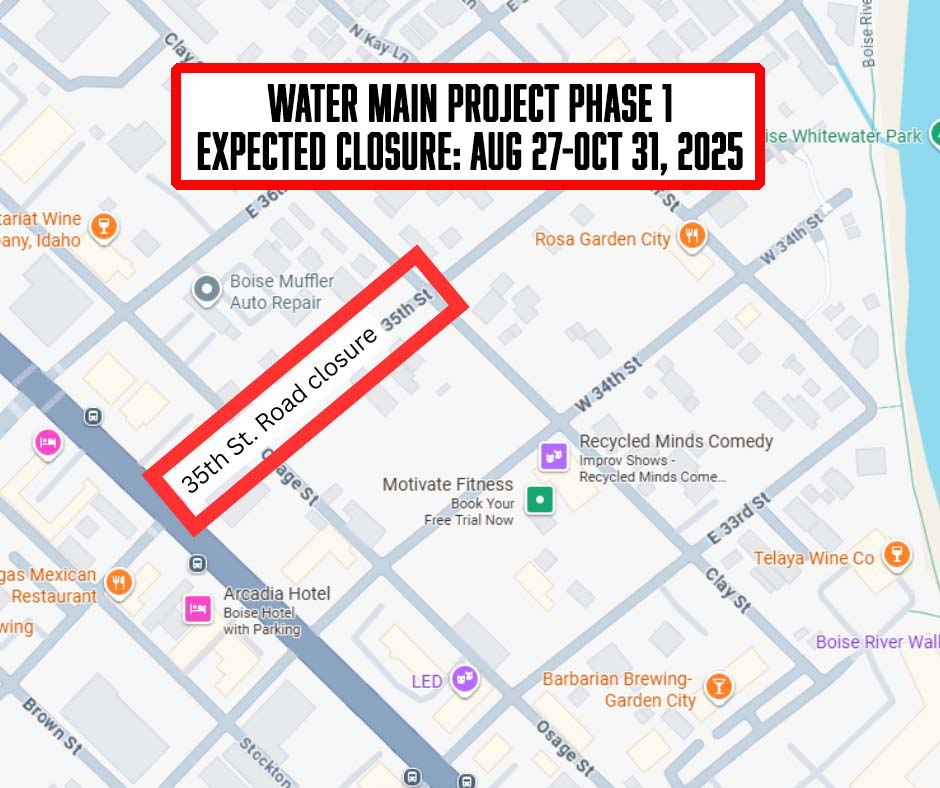 ❗️10/1/2025 UPDATE❗️
The contractor has asked for additional time to complete phase 1 of the 35th St. water main project.  When phase 1 is completed, they will move to phase 2 – 35th St. betw. Clay &amp; Carr Streets.  Everyone thanks you for your continued understanding &amp; patience.