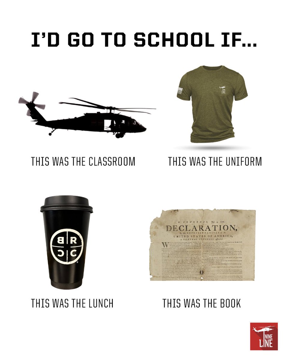 NineLineApparel's tweet image. Wouldn’t skip a single class...
#NineLineHumor #Meme #SchoolsInSession #FreedomLifestyle #SchoolDays