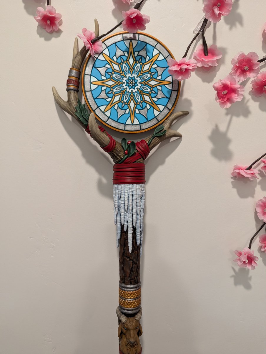 SafeforTableTop's tweet photo. Finished Staff! This was made for a DnD character I played in Icewind Dale! The top is transparent so light can shine through! Everything is hand painted and 3D printed, what do you think? 🤩🪄❄️

#cosplay #DnD #Wizards #Cleric #tryingsomethingnew #handpainted #3DPrinting #art https://t.co/79mLBk8uID