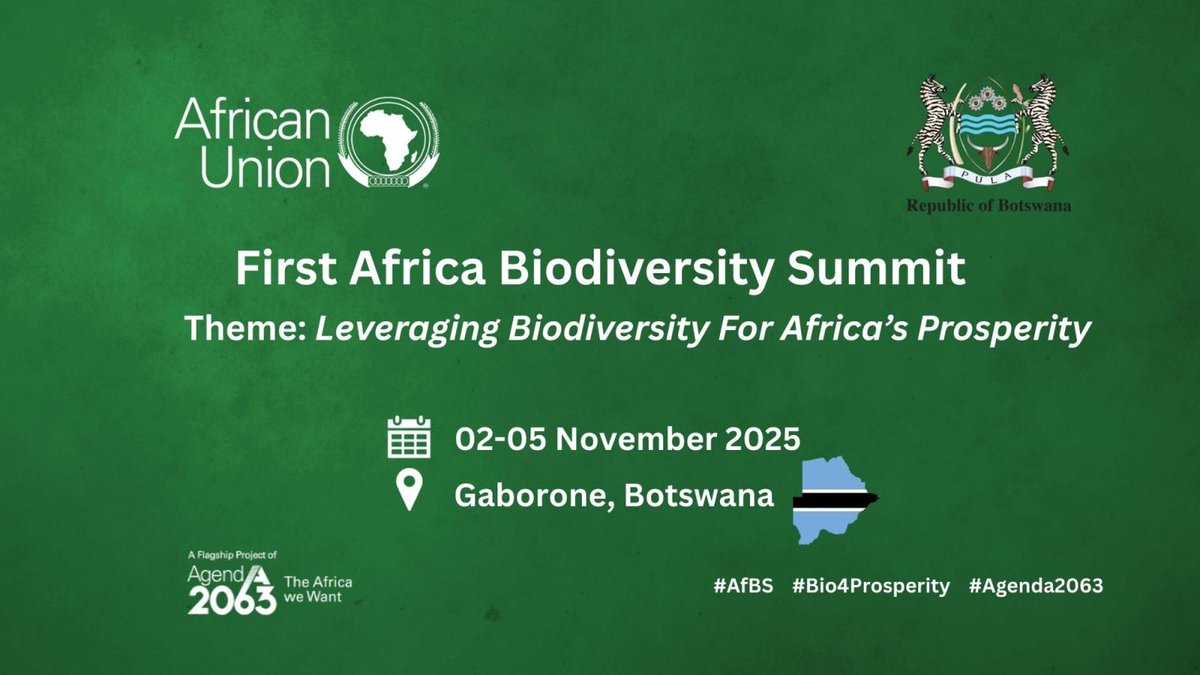 BESNet_UNDP's tweet image. Africa is home to some of the richest biodiversity on the planet, yet loss is accelerating. 🌍
On 2–5 Nov, the Africa Biodiversity Summit in Gaborone will call for nature to be at the centre of the continent’s development path.
🔗 See the details: au.int/pt/node/45174