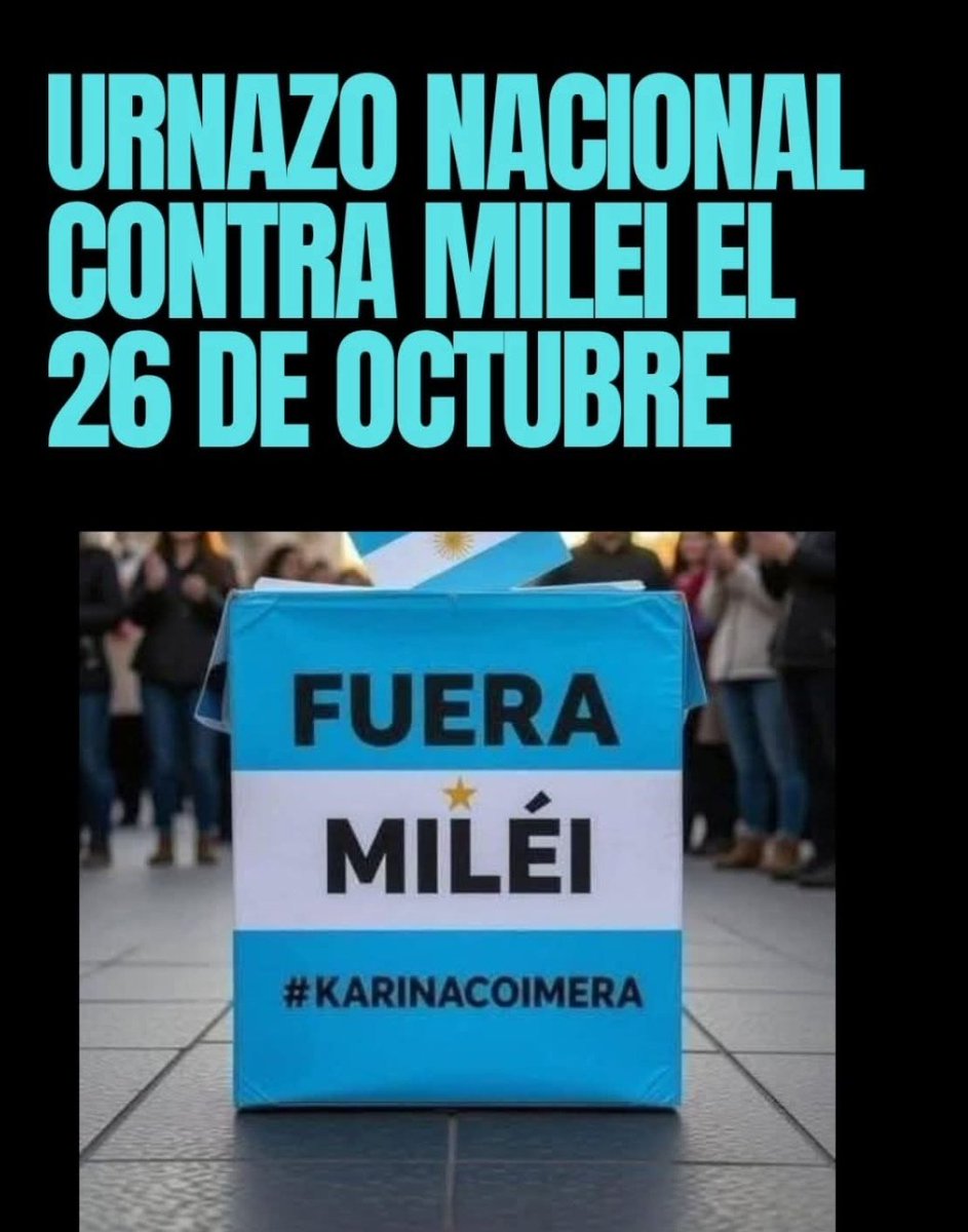 <a href="/CFKArgentina/">Cristina Kirchner</a> Este 26 de Octubre decretado: adiós Milei. #GobiernoTerminado!