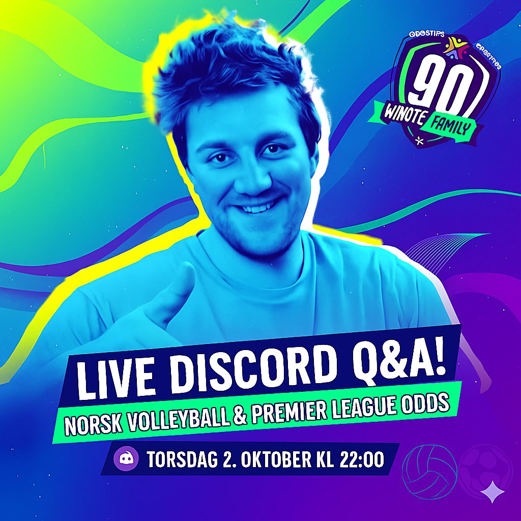 Freshaa93's tweet image. Vi prøve oss på en live sending på discord på torsdagskvelden @90minutefamily  Jeg kommer til å snakke om Eliteserien i volleyball som starter på fredag 🏐 Og blir en PL prat også om helgas kamper.