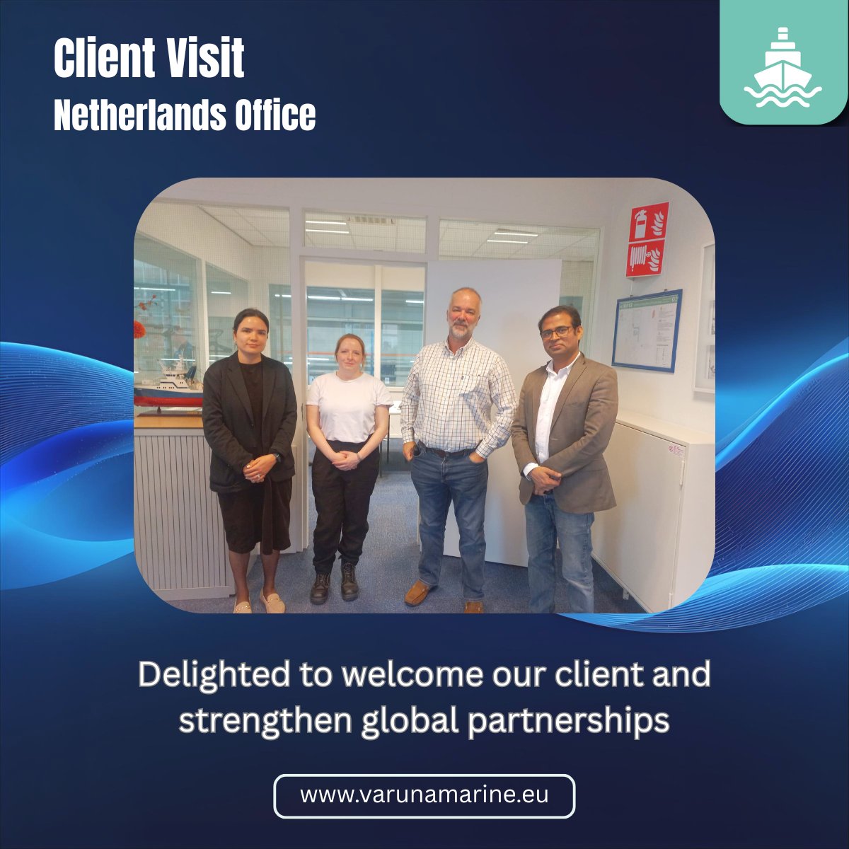 Varunamarine's tweet image. 🌍 Strengthening Global Partnerships

Great to host the Bibby Marine team at our Netherlands office!  We exchanged ideas on sustainability, smarter vessel data &amp;amp; future-ready compliance.

Looking forward to this journey ahead! ✨

#ClientVisit #Sustainability #MaritimeInnovation