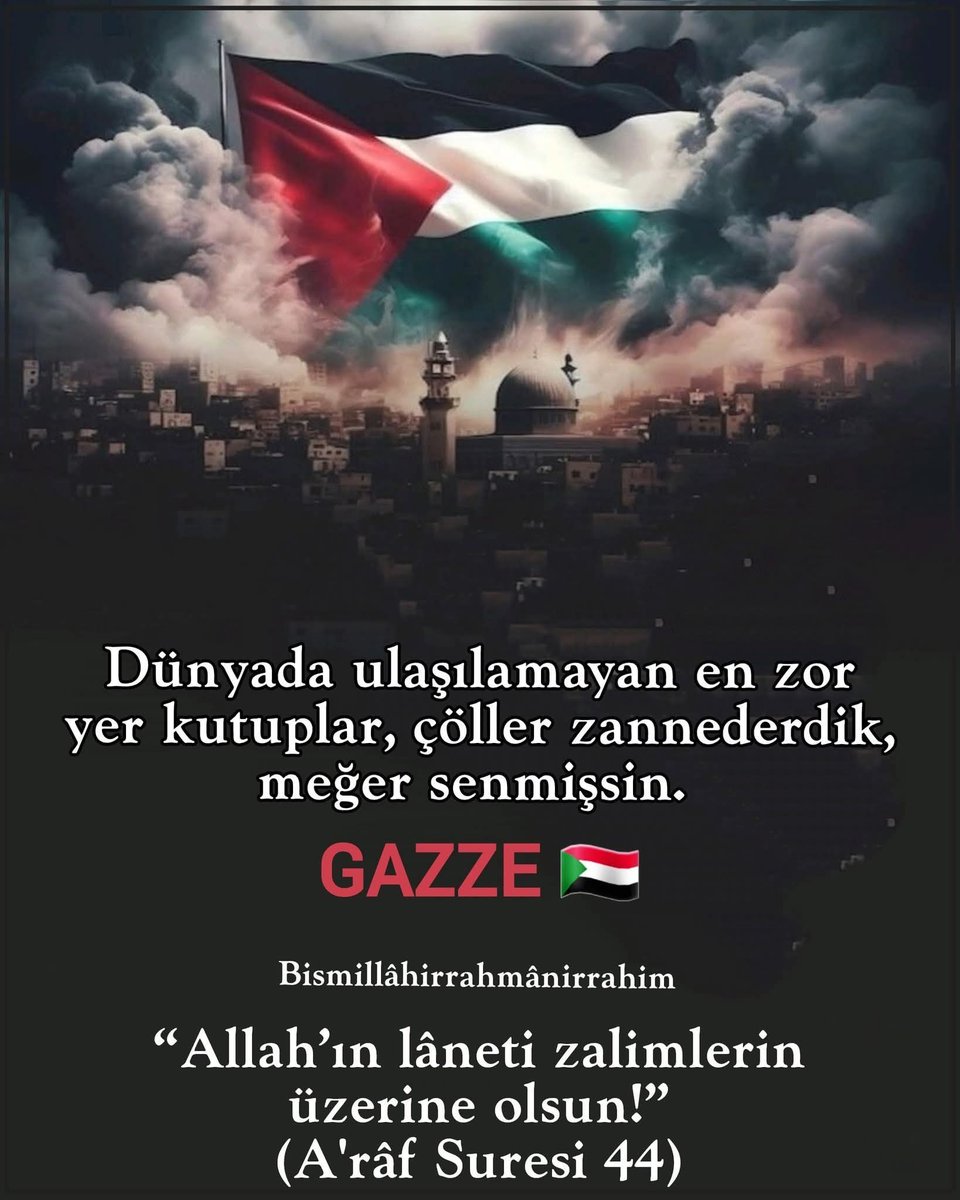 Bugün susarsak, yarın iki milyar Müslüman girecek, cennet bulamayacağız. 
Dünyanın en asil insanları, dünyanın en cani terör devletiyle karşı karşıya..
Allah sizi korusun! 
" Yaşasın nehirden denize özgür Filistin 
#FreePalestine #nazisrael #MyAgendesumud #GlobalSumudFilotilla