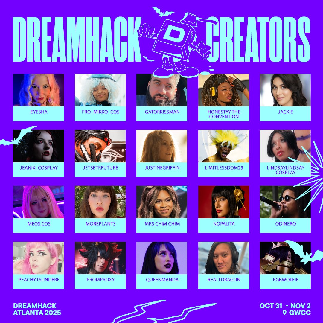 DreamHackNA's tweet photo. @itslazeepanda @BGTstreams @LivieeKillz @BlazMango @Phinxx2K @pokchop50 @RozesAreRad @UhRylo @SHAZAMGAMINNG @SHORTYPlE @soCerena @SprayitupJ @SwiftKiss_ @TrulyEviLL @UntouchableWolf @kloudnimbus @kokonataaa @kreationX @0xSeli @2eZMK @AbiCooops @AcmeOilPainting @Agony @alybella92 @_Ambish @AndyLaso @AngelicLela @anjeeezz @BeauGoesLive @k1llercosplay @ladydesiree @LaLadyPanda @stratefylol @sunkusanagi @TheLightKiller @swolekunoichi @eyeshaofficial fro_mikko_cos @thekissman2 @HonesTay1 @fhiorre Jeanix_cosplay @jetsetrfuture @justinegriffin_ Limitlessdom25 @L1ndsayL1ndsay Meos.cos @jessweymouth @mrschimchimlol Nopalita, Odinero @peachycosplays @promproxy @itsqueenmanda @realtdragon @RGBwolfie https://t.co/16mPzALyBi