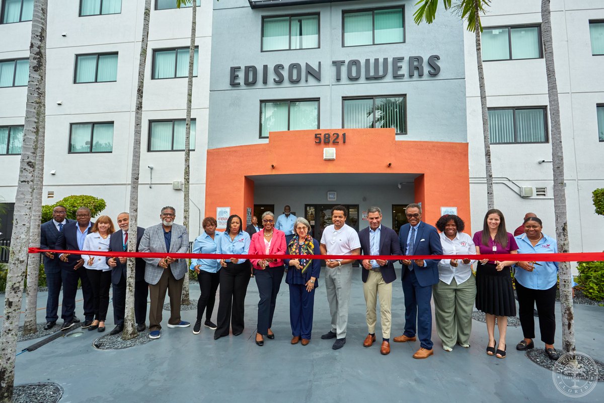 SadowskiFL's tweet photo. Our most recent State of Housing newsletter highlights the grand opening of Edison Towers in #MiamiDadeCounty, a new housing community that is affordable &amp; features one- &amp; two-bedroom apartments for seniors earning between 33% &amp; 60% of AMI. Learn more: https://t.co/X2o4XinEXv https://t.co/COdh5agXhK