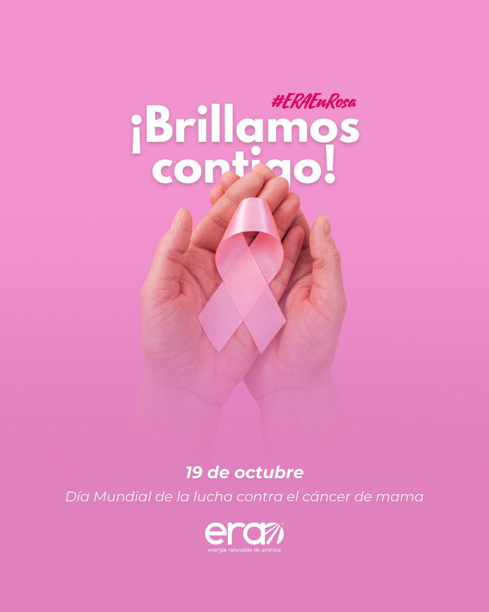 La energía de ERA nace de la fuerza y esperanza de cada mujer. Este 19 de octubre abrazamos a todas las que enfrentan el cáncer de mama y recordamos que nunca están solas. 

#ERAcontigo #EnergíaLimpia #canceramama #diamundial #19octubre #mujeres #octubrerosa