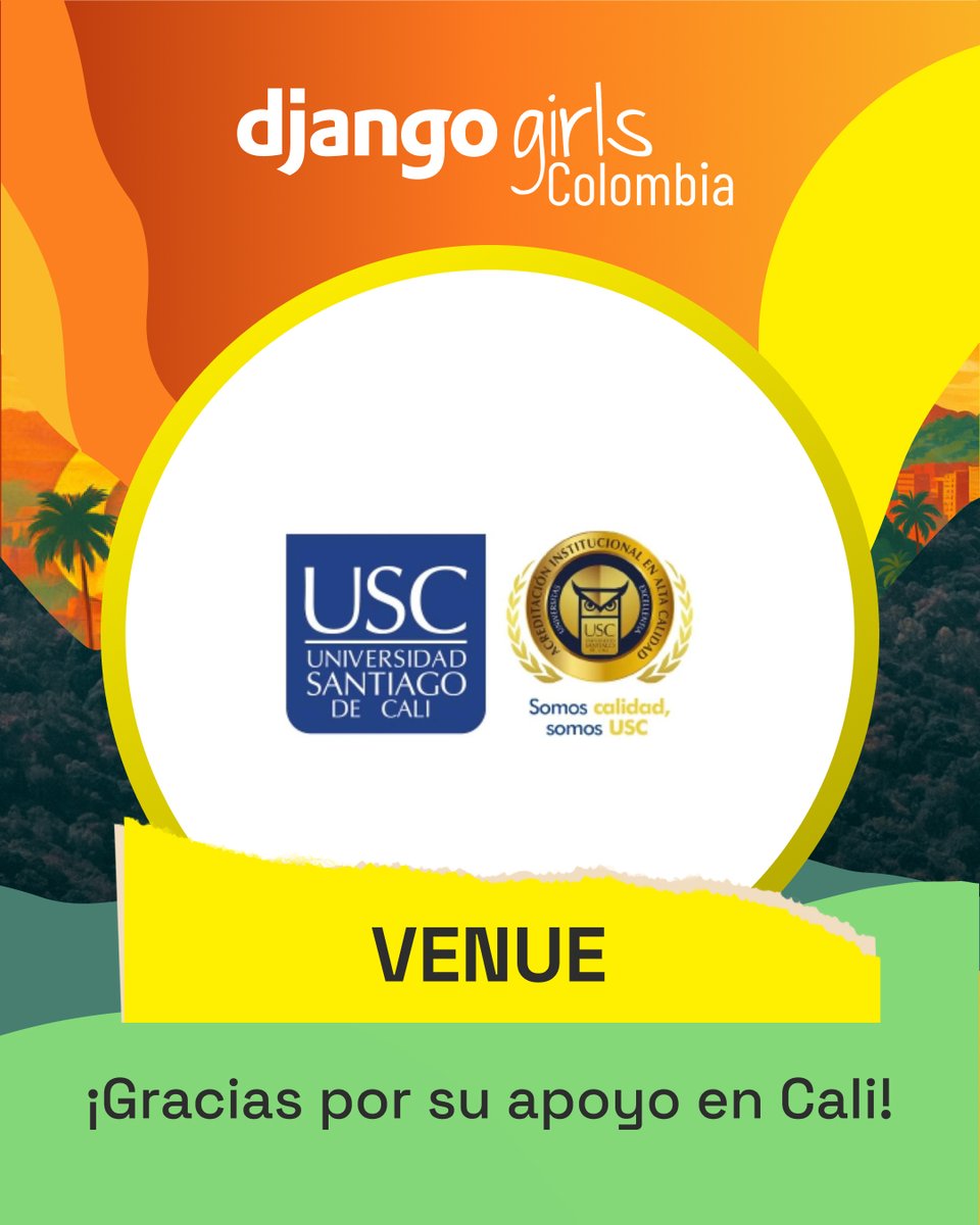 DjangoGirls Colombia (@djangogirlsco) on Twitter photo ✨ ¡Gracias a <a href="/usantiagodecali/">Universidad Santiago de Cali</a> por abrirnos sus puertas como venue del taller #DjangoGirlsCali2025! ✨
Este apoyo es fundamental para hacer posible que más mujeres vivan una experiencia única aprendiendo programación en un espacio seguro, inclusivo y transformador. 💻🌸 ✨ ¡Gracias a <a href="/usantiagodecali/">Universidad Santiago de Cali</a> por abrirnos sus puertas como venue del taller #DjangoGirlsCali2025! ✨
Este apoyo es fundamental para hacer posible que más mujeres vivan una experiencia única aprendiendo programación en un espacio seguro, inclusivo y transformador. 💻🌸