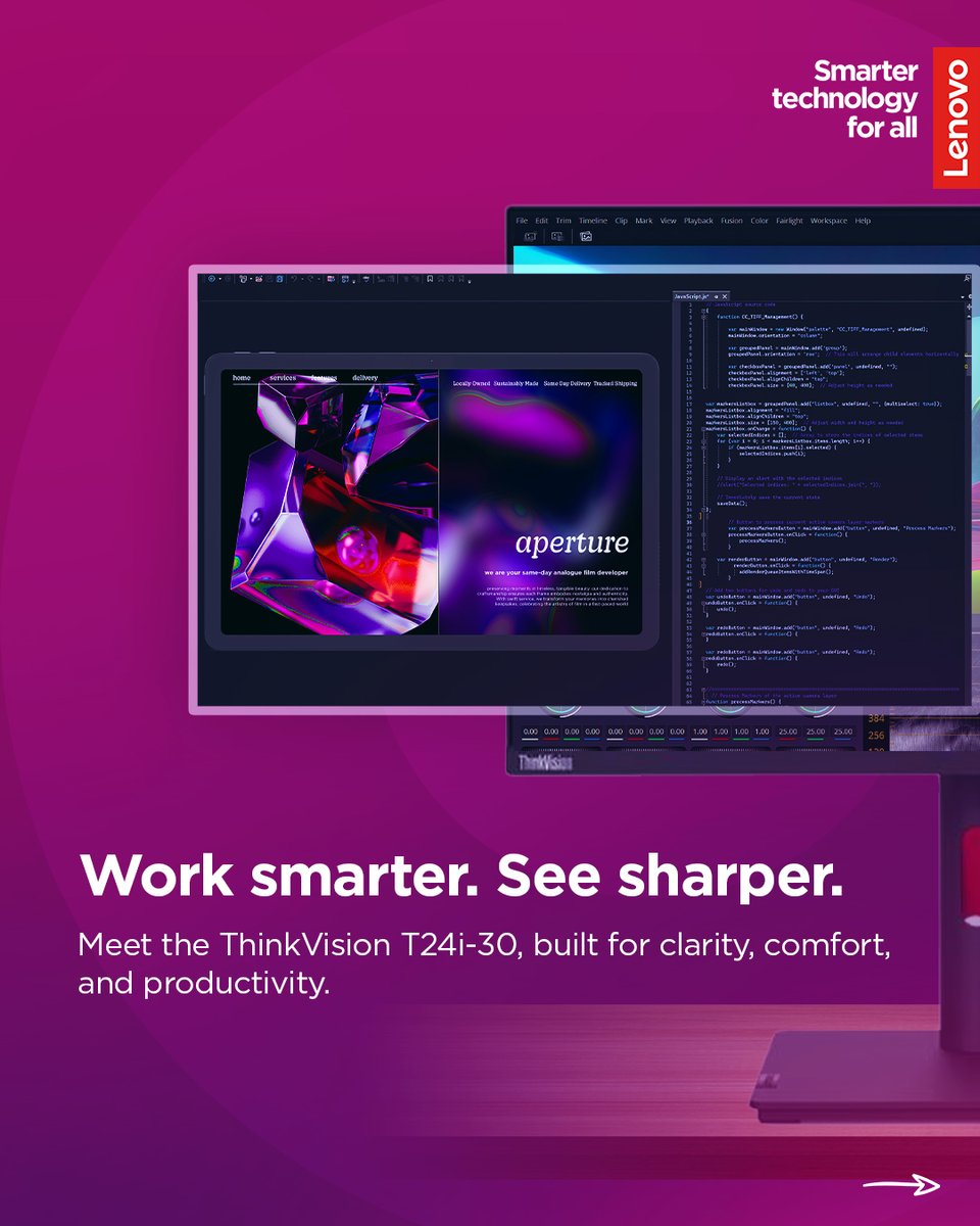 Lenovo_in's tweet image. Clarity. Comfort. Productivity.
The ThinkVision T24i-30 delivers a 23.8" FHD IPS display, TÜV-certified eye care &amp;amp; full ergonomic flexibility—built for modern business focus.

Read more: lnv.gy/4nuo2l9

#Lenovo #SmarterTechnology #ThinkVision