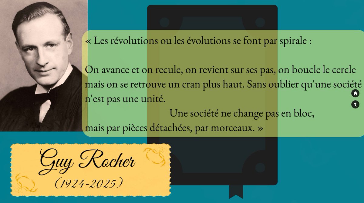 L'hommage national consacré au sociologue du Québec, Guy Rocher, a lieu demain (Jeudi, 14h, Salle Pierre-Mercure - UQAM).

#InMemoriam

#Québec #Éducation #Sociologie