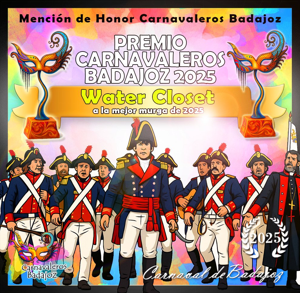 ✨ Y aquí están los 3 últimos ganadores de esta edición 2025 ✨

🧑‍🎤 Personaje del Carnaval 2025: <a href="/murgalmaridi/">Murga Al Maridi</a> (director de orquesta)
🎶 Mejor Pasodoble 2025: <a href="/MurgaMarwan/">Marwan Chilliqui</a> 
🏆 Premio Carnavaleros Badajoz a la mejor murga: <a href="/loswatercloset/">Murga Los Water Closet</a>

👏 ¡Enhorabuena a todos!