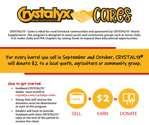 PulseUsa's tweet photo. This year we've chosen Morton County 4-H as our Crystalyx Cares donation recepient!
It's licktub season &amp; we have plenty in stock.
Place your order over the phone or stop on by our office to purchase yours &amp; give back to our community today! #AgTwitter https://t.co/3UwePYTeOi