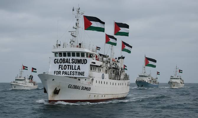 #FlotillaForGaza is one of the largest civilian-led maritime convoys in history, carrying courageous humans from 40 countries who know that the IDF war criminals are waiting for them but still insisted to sail &amp; dare them! 

Talk about #Flotilla

Support them

STOP THE GENOCIDE