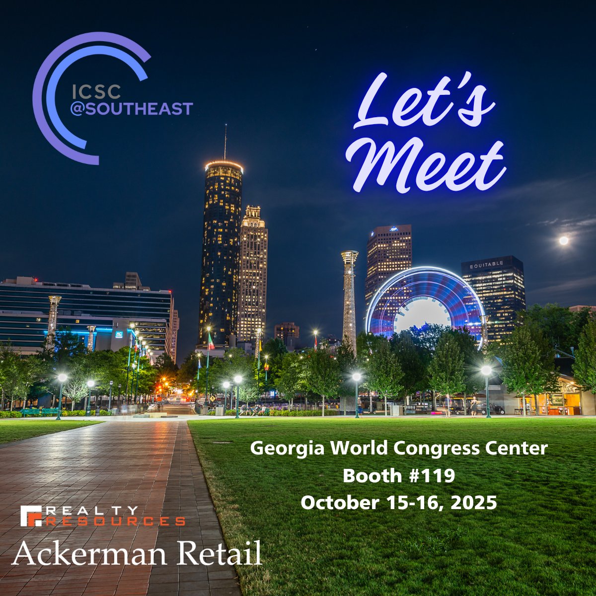 AckermanRetail's tweet photo. Are you attending ICSC Atlanta October 15-16? Be sure to visit the Ackerman Retail team at Booth #119 at the Georgia World Congress Center! We look forward to connecting and discussing how we can support your retail space needs.
#ICSC #ICSCAtlanta #Retail #AckermanRetail https://t.co/CUxggEkesf