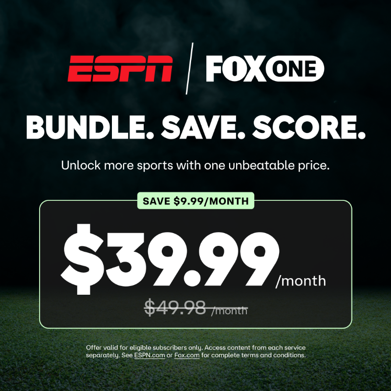 foxone's tweet photo. Introducing the new ESPN, FOX One Bundle. Unlock more sports for one unbeatable price. Sign up today.