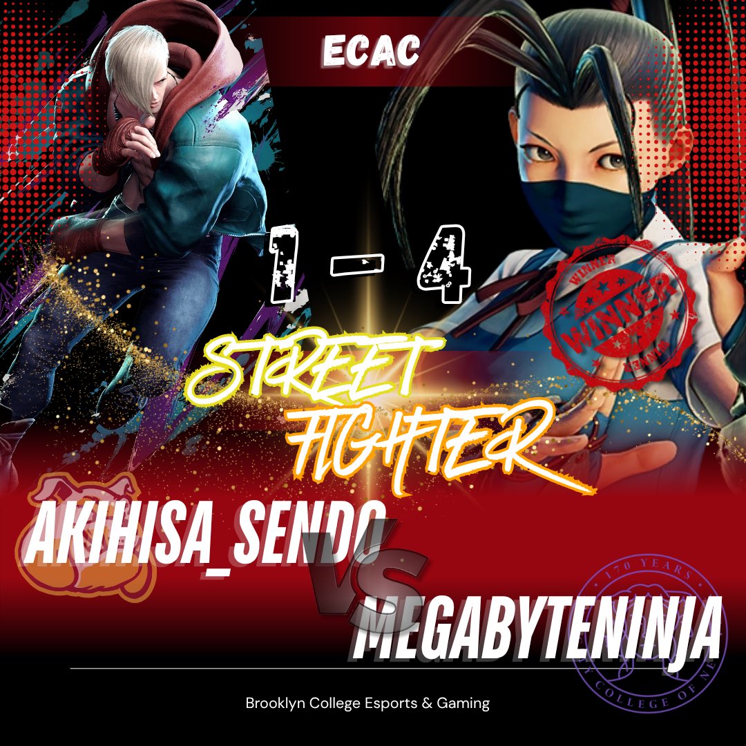 Last night was DAY 2 of ECAC‼️

Valorant:
BC Maroon vs UB Varsity (1-2)

Street Fighter 6:
BC Maroon vs CCNY (1-4)