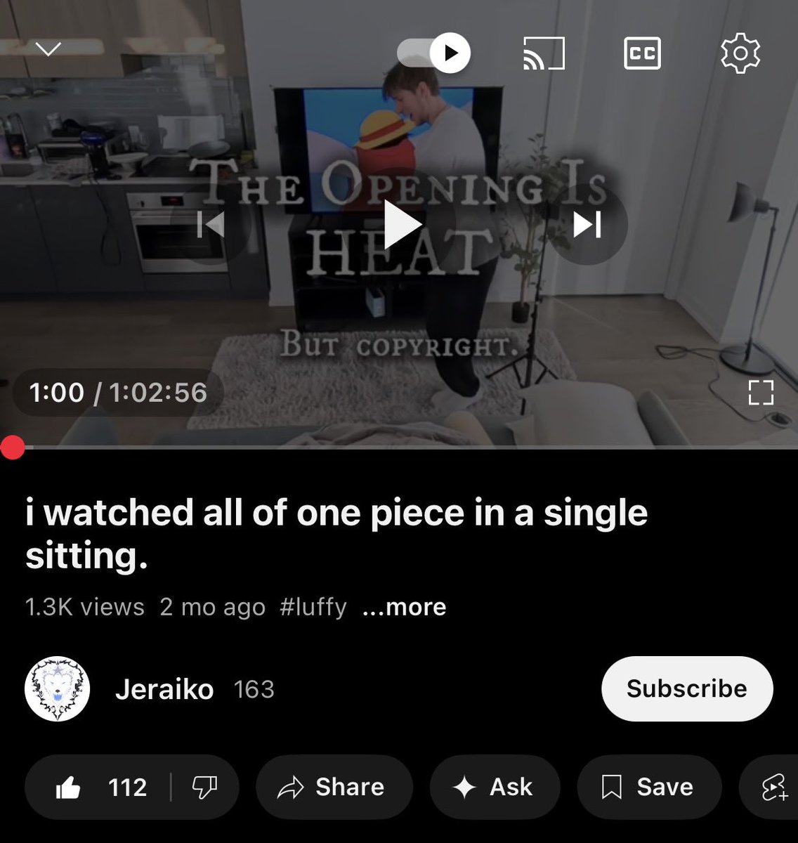 This is some insane dedication, barely a minute in and I can tell this is gonna be cinema.

And this is his first video 😭