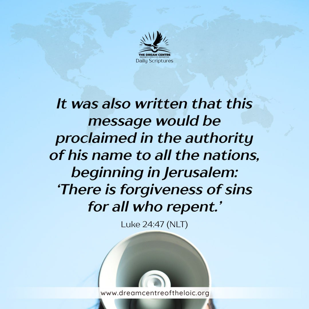 ReverendAreogun's tweet photo. 🌍✨ October is a Month of Forgiveness & New Beginnings! ✨🌍

📖 “This message would be proclaimed in the authority of His name to all the nations… There is forgiveness of sins for all who repent.” — Luke 24:47 (NLT)

Beloved, forgiveness is God’s gift to you — and it’s also the Good News we are called to proclaim to the world! 🙌💡

As we step into this new month, let’s carry the message of Jesus:
✅ There is forgiveness.
✅ There is new life.
✅ There is hope for all who repent.

🔥 October is not just another month — it’s a divine opportunity for harvest! Will you be God’s voice of forgiveness in someone’s life this week?
👉 Start now: https://t.co/7F4zUUqx0w

#NewMonth #Forgiveness #Repentance #GoodNews #DreamCentre #ReverendAreogun