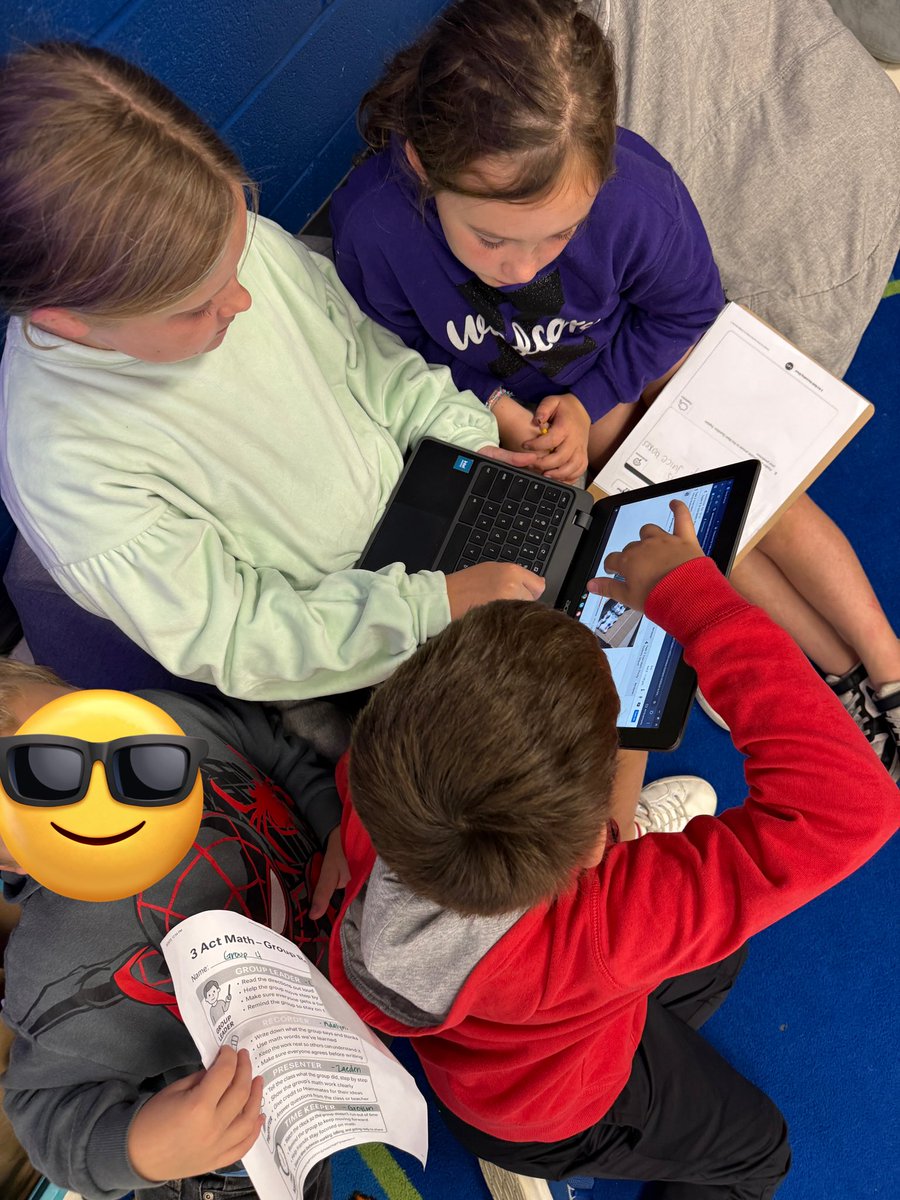 MrsArtrip's tweet photo. We had so much rich math discourse during our 3-Act Math activity! Students were highly engaged and loved being assigned roles within their groups. It was wonderful to hear them collaborating, sharing strategies, and building on each other’s ideas. https://t.co/OsVZoBtCWJ