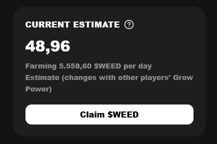 Correct me if I'm wrong or prove it otherwise, but the metrics/calculation of farms in $WEED are way off.. under 50% of what is shown. Choose a time frame, 10mins, 1h, it doesn't matter. Your farming power won't be even close to what is shown, I promise.
Careful with ponzis