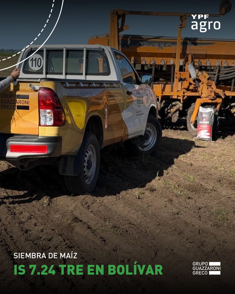 🌽 Siembra de maíz IS 7.24 TRE de @sem_illinois en Bolívar 👌
Consultá al Representante Comercial YPF Agro Guazzaroni Greco de tu zona o en nuestras bases.
#GrupoGuazzaroniGreco #SiempreEnMovimiento
#Semillas #maiz #maíces #campo