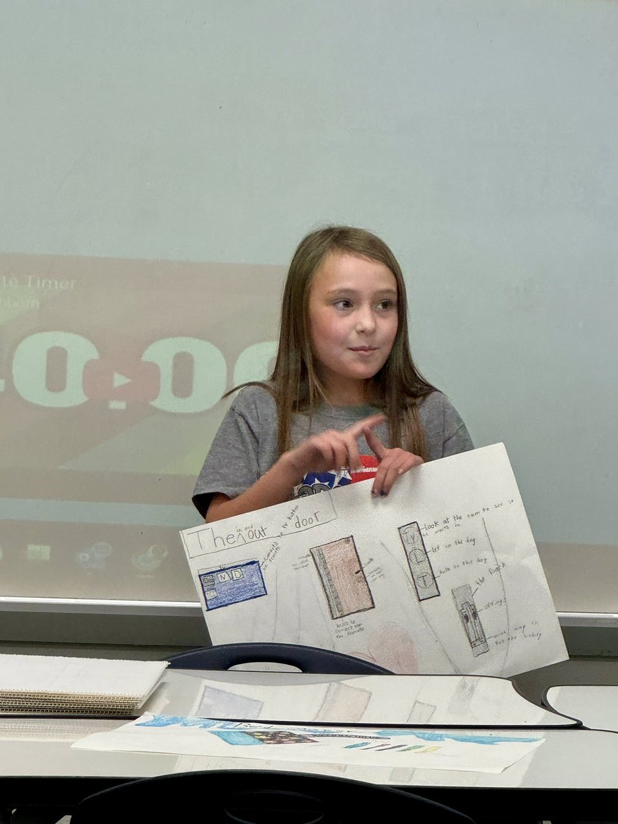 4th graders in Ms. Nettleton’s pitched their inventions today! They came up with a design, determined why it was needed, made slogans, and then practiced their advertisements by presenting to their classmates. Great job! 💙💚