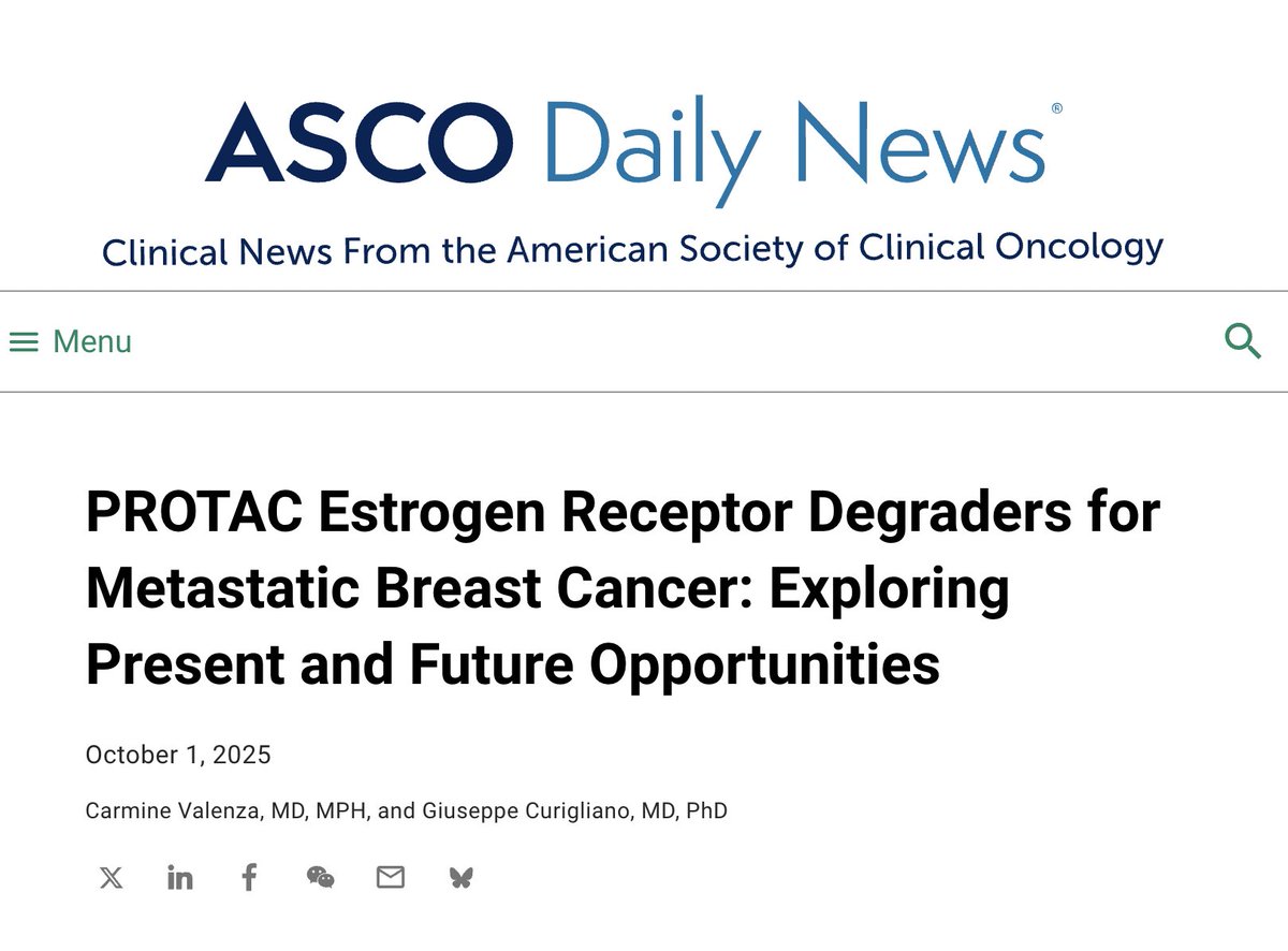 ValenzaCarmine's tweet photo. Happy to share our perspective on the future of PROTAC ER degraders for #patients with metastatic breast cancer in the @ASCO Daily News

- with @curijoey 

https://t.co/pH4ccitbgh

@LaStatale @IEOufficiale https://t.co/ig48pHNXF9