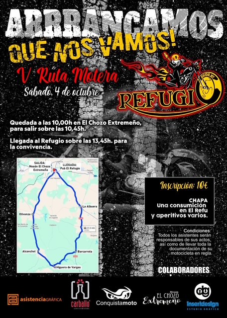 blogs.hoy.es/moterosdehoy/2… El 4 de octubre tenemos la "V Ruta motera del Pub El Refugio", en Badajoz