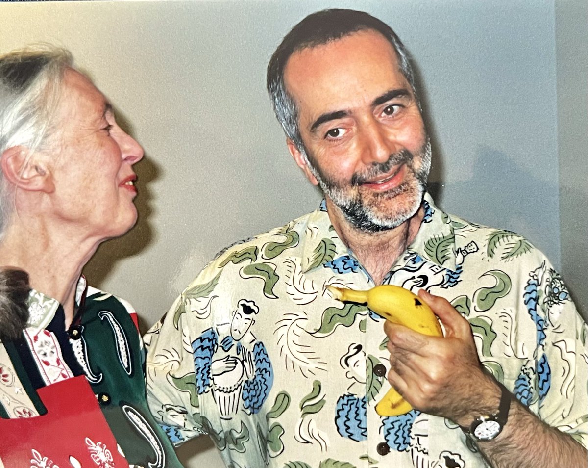 🌟 very sad to hear that my dear friend, the incomparable Jane Goodall, passed away in California, at 91. 

we were first in contact via fax letters, from my home to hers in Bournemouth, England. was astonished to learn she was away from home 300 days a year. 

we met in 1999,