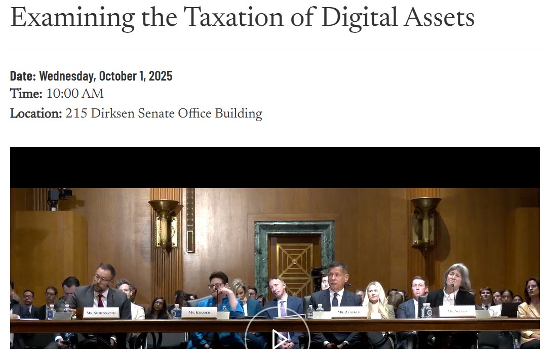 The Senate is finally discussing crypto tax.

I listened to the full 2 hour hearing so you don't have to.

🧵Here are the highlights, and changes we can expect:
