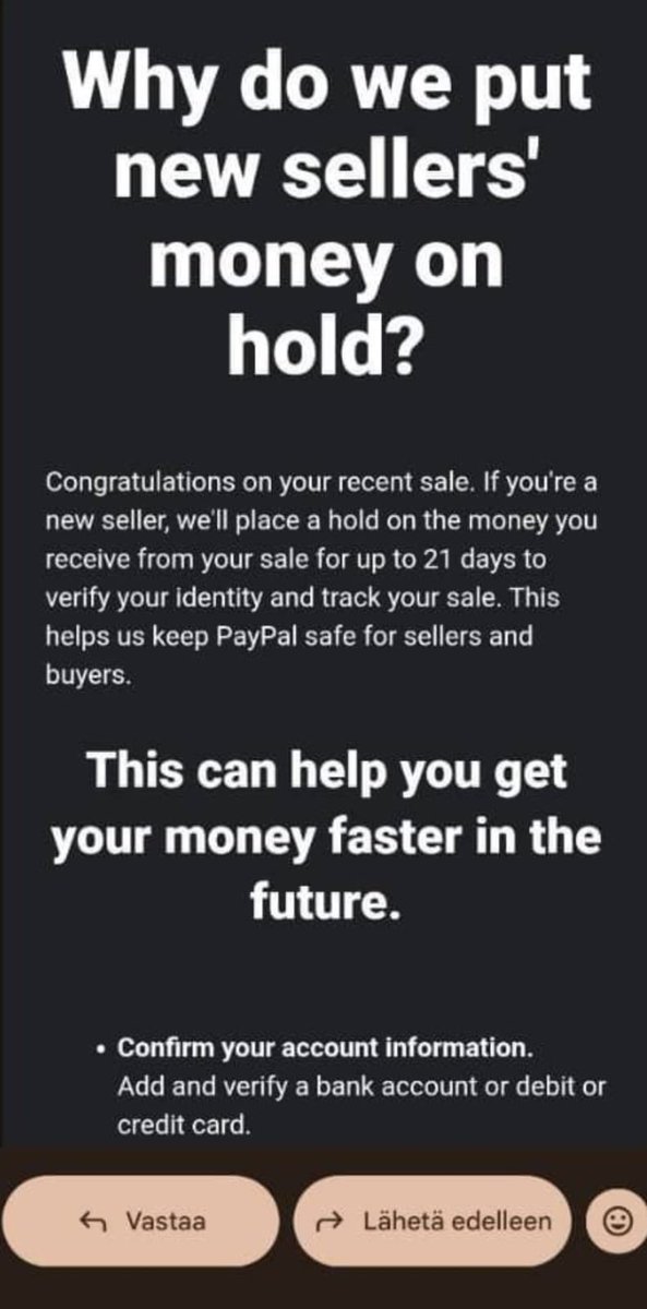 ZorayaMejia's tweet image. Hice el pago el 11 de septiembre, el 12 de septiembre recibí la confirmación de pago del vendedor.  Se trataba de un vendedor nuevo en la plataforma y retienen 21 días el dinero. Esto me envió el vendendor.
@paypal @pedropascal4e #PedroPascal #Pascalispunk #TommiHard
